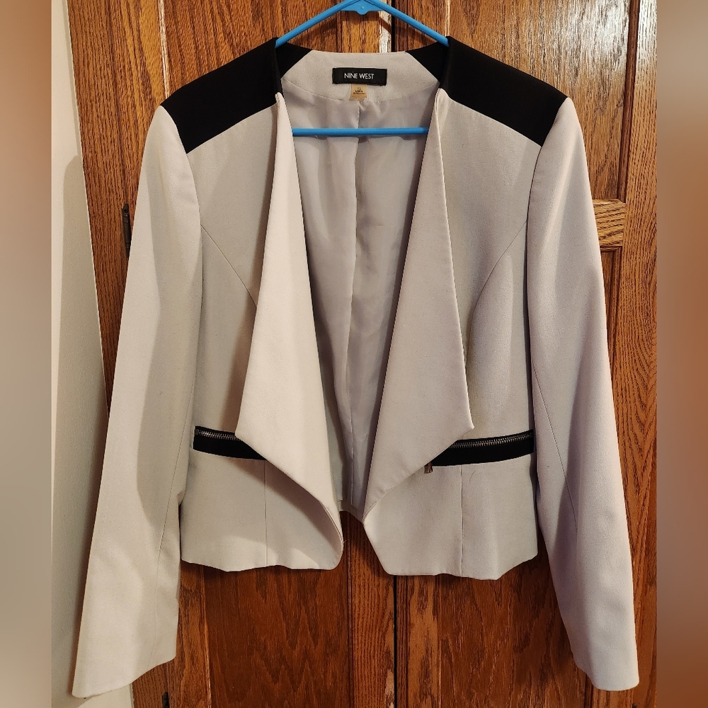 Nine West Women's Black and Gray Blazer